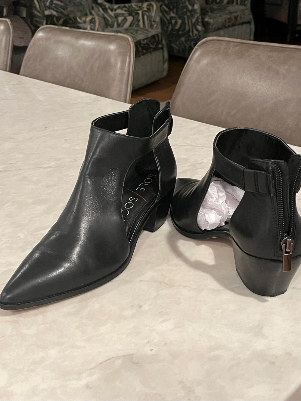 Black Kid Leather Sole Society NWT